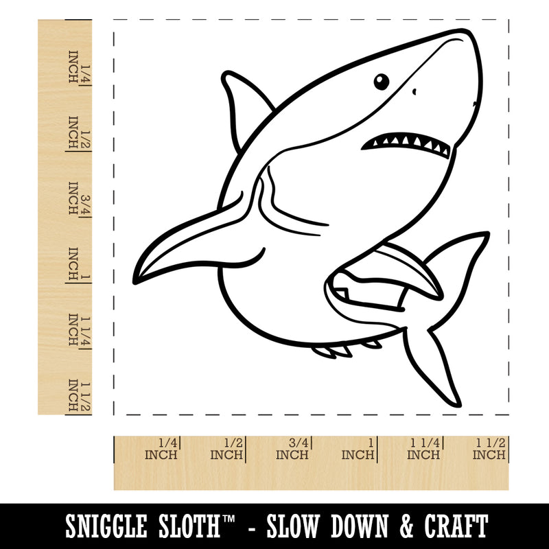 Powerful Great White Shark Self-Inking Rubber Stamp Ink Stamper