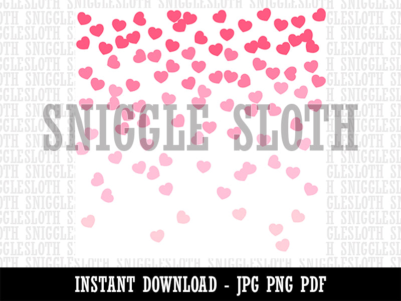 Sweet Hearts Confetti Birthday Valentine's Day Background Digital Paper Download JPG PDF PNG File