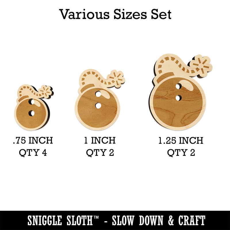 Cartoon Bomb with Fuse Wood Buttons for Sewing Knitting Crochet DIY Craft