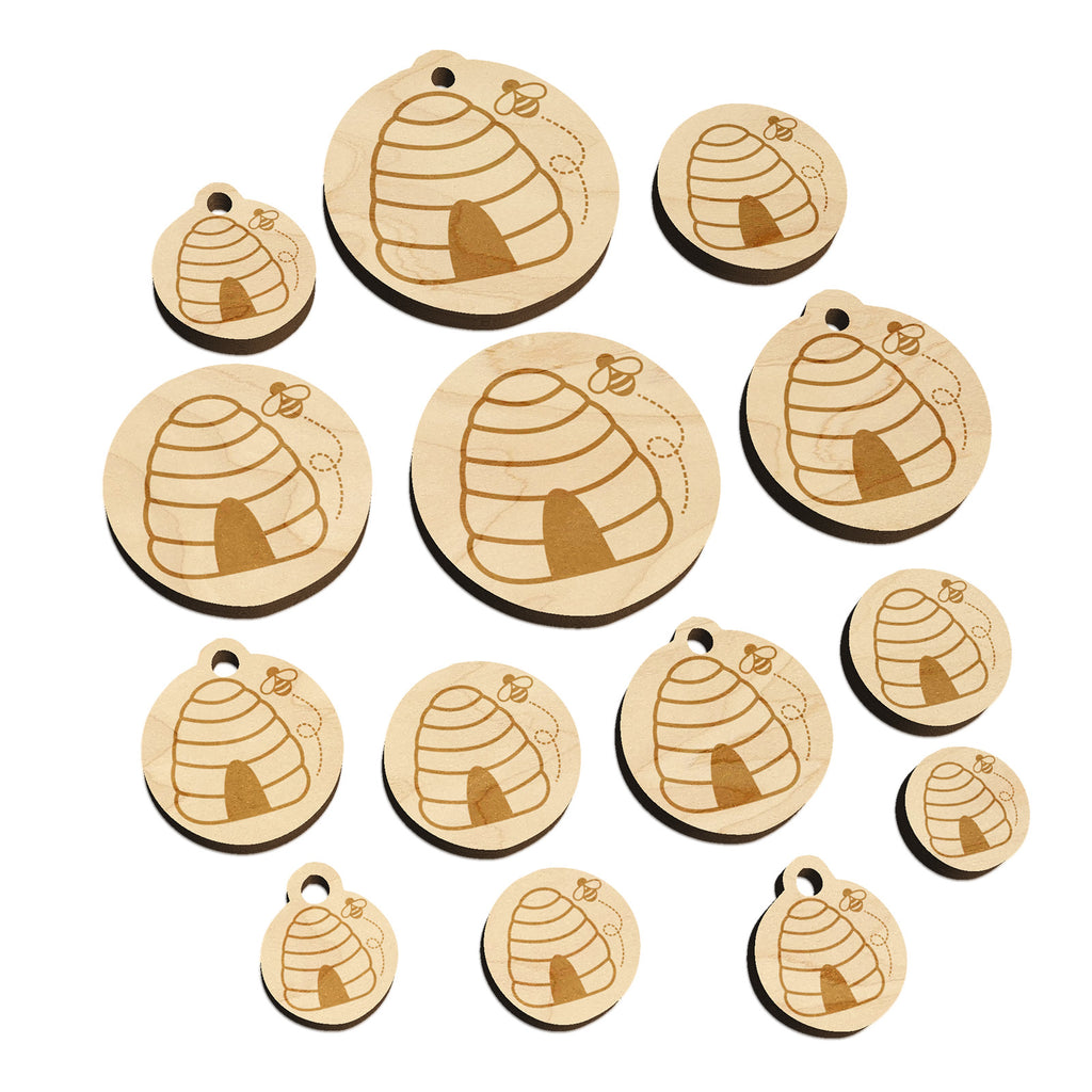 Bee Hive with Bee Mini Wood Shape Charms Jewelry DIY Craft