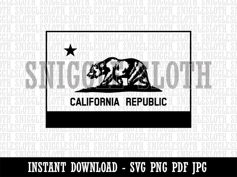 California Flag Clipart Digital Download SVG PNG JPG PDF Cut Files