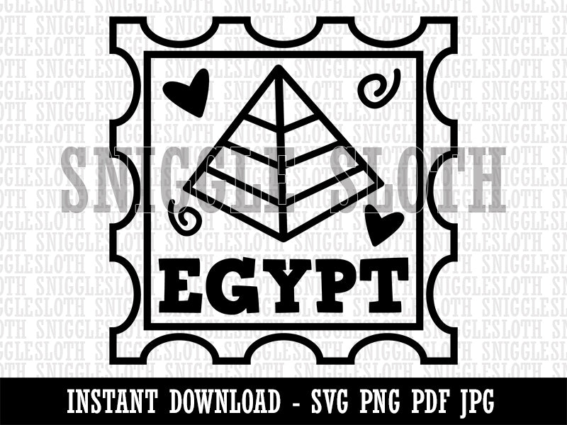 Egypt Pyramid Passport Travel Clipart Digital Download SVG PNG JPG PDF Cut Files