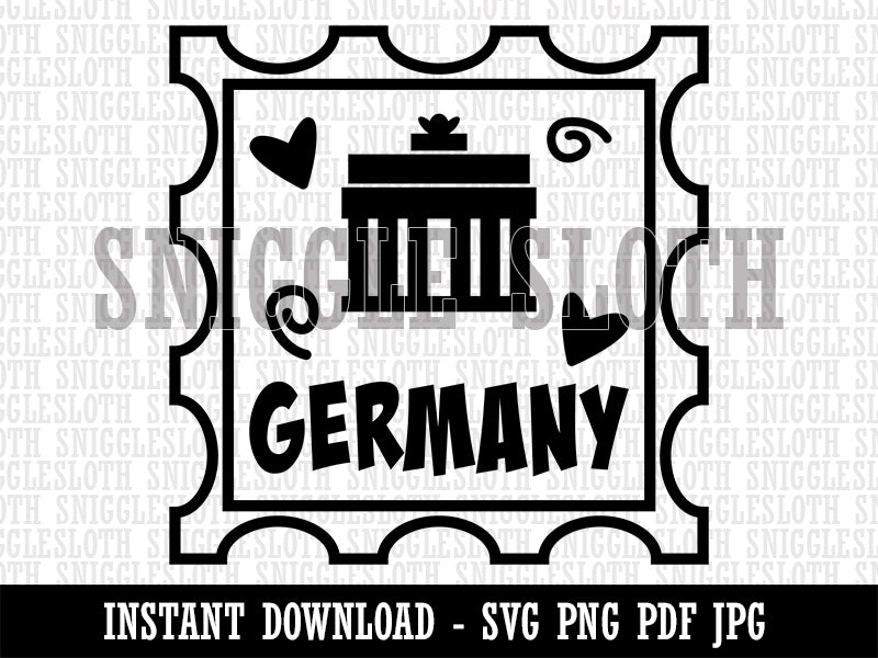 Germany Brandenburg Gate Passport Travel Clipart Digital Download SVG PNG JPG PDF Cut Files