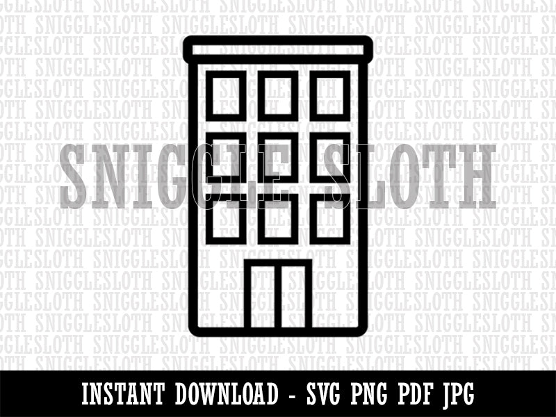 Business Building Skyscraper Clipart Digital Download SVG PNG JPG PDF Cut Files