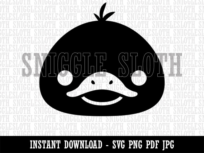 Delightful Dark Duckling Head Clipart Digital Download SVG PNG JPG PDF Cut Files