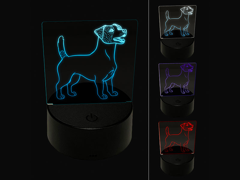 Energetic Jack Russell Terrier Pet Dog 3D Illusion LED Night Light Sign Nightstand Desk Lamp