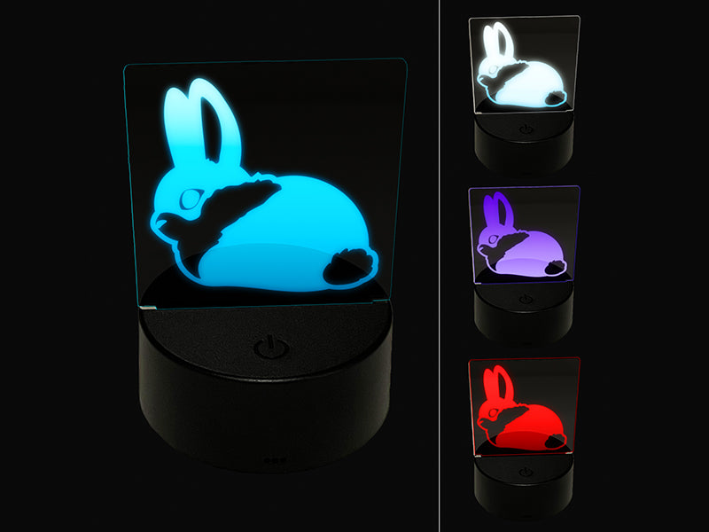 Sitting Bunny Rabbit Loaf 3D Illusion LED Night Light Sign Nightstand Desk Lamp