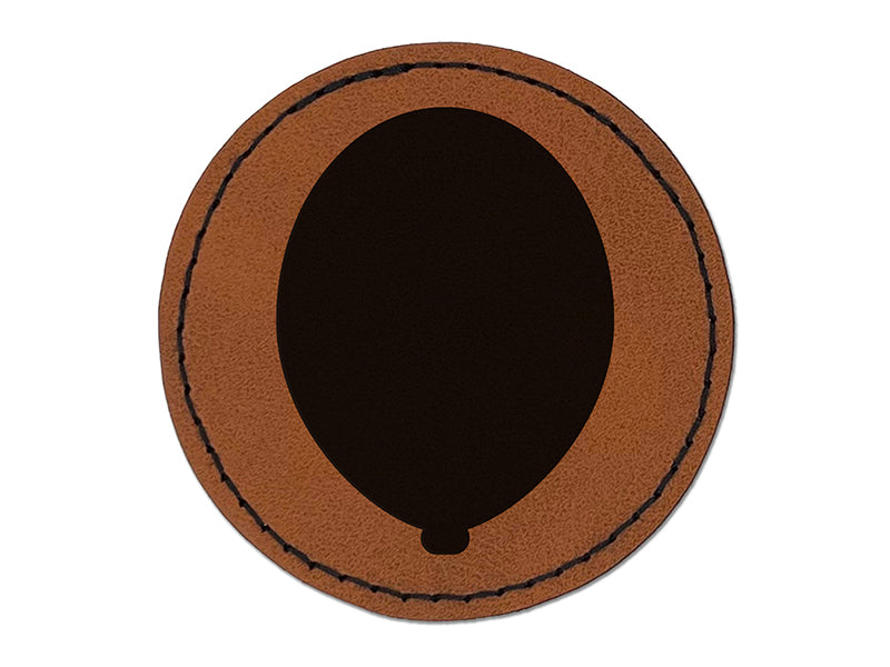 Balloon Party Birthday Round Iron-On Engraved Faux Leather Patch Applique - 2.5"
