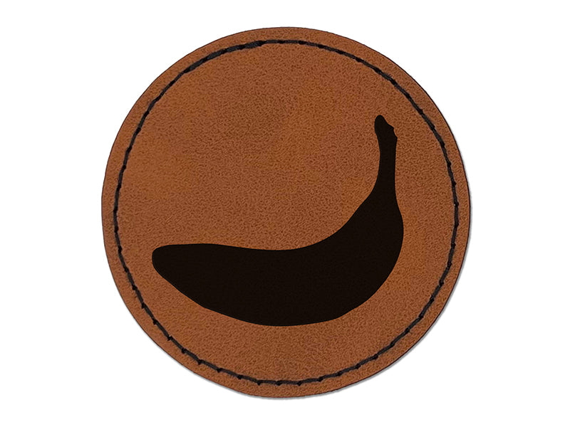 Banana Fruit Round Iron-On Engraved Faux Leather Patch Applique - 2.5"