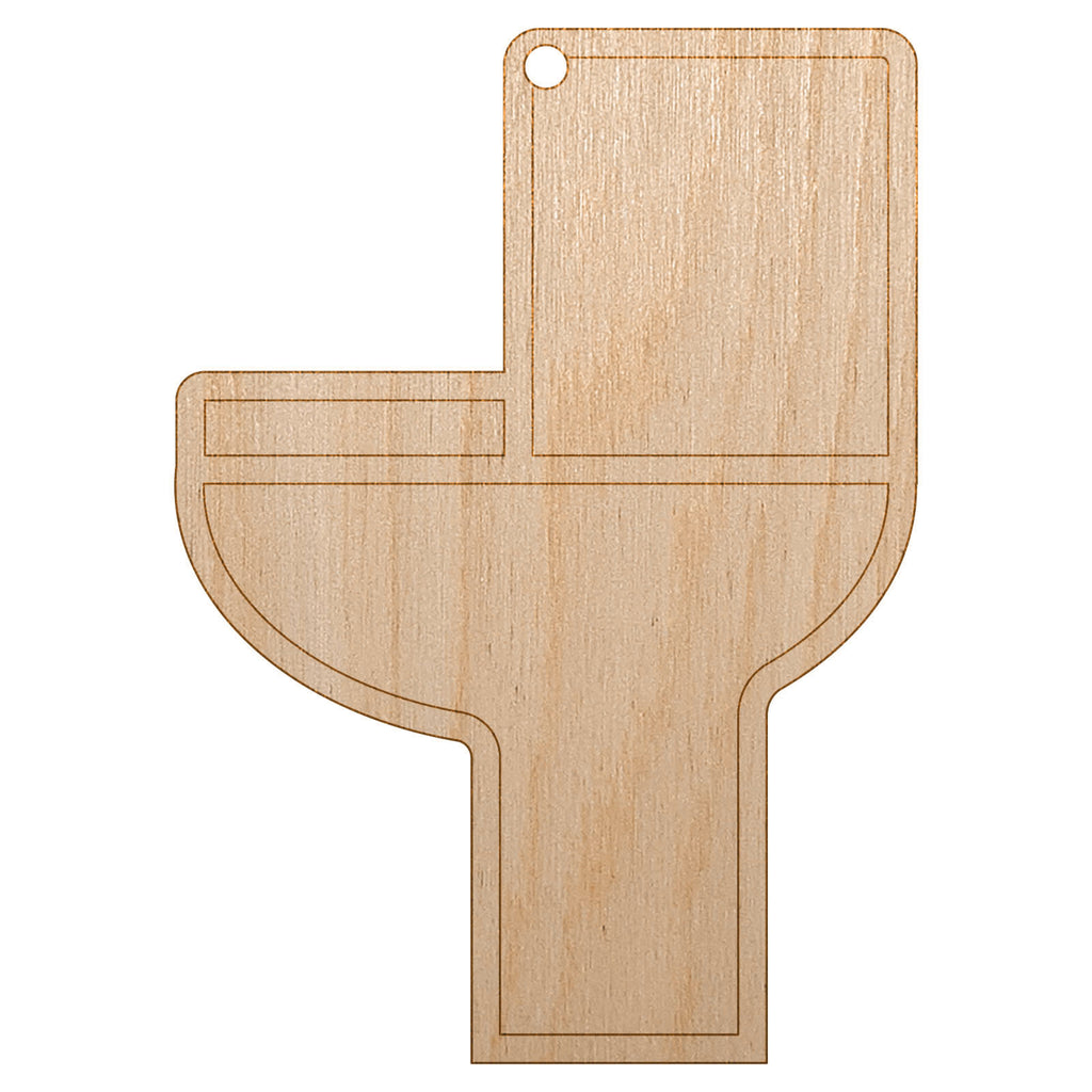 Toilet Symbol Outline Unfinished Craft Wood Holiday Christmas Tree DIY Pre-Drilled Ornament