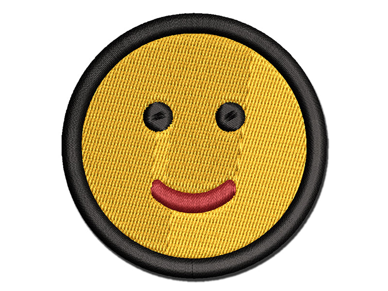Happy Face Smile Good Job Multi-Color Embroidered Iron-On or Hook & Loop Patch Applique