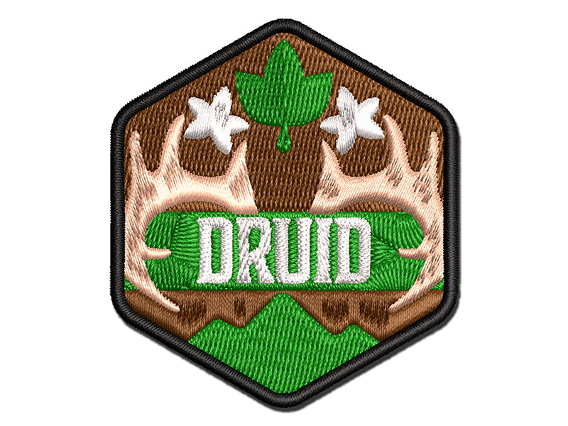 RPG Class Druid Games Fantasy Gaming Multi-Color Embroidered Iron-On or Hook & Loop Patch Applique
