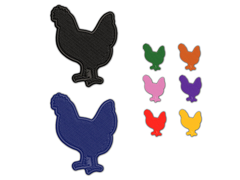 Chicken Standing Solid Embroidered Iron-On Patch Applique