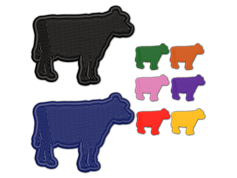 Solid Cow Farm Animal Embroidered Iron-On Patch Applique