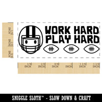 Work Hard Play Hard Football Teacher Student School Self-Inking Portable Pocket Stamp 1-1/2" Ink Stamper