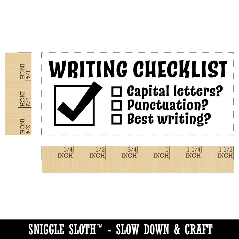 Writing Checklist Teacher Student School Self-Inking Portable Pocket Stamp 1-1/2" Ink Stamper