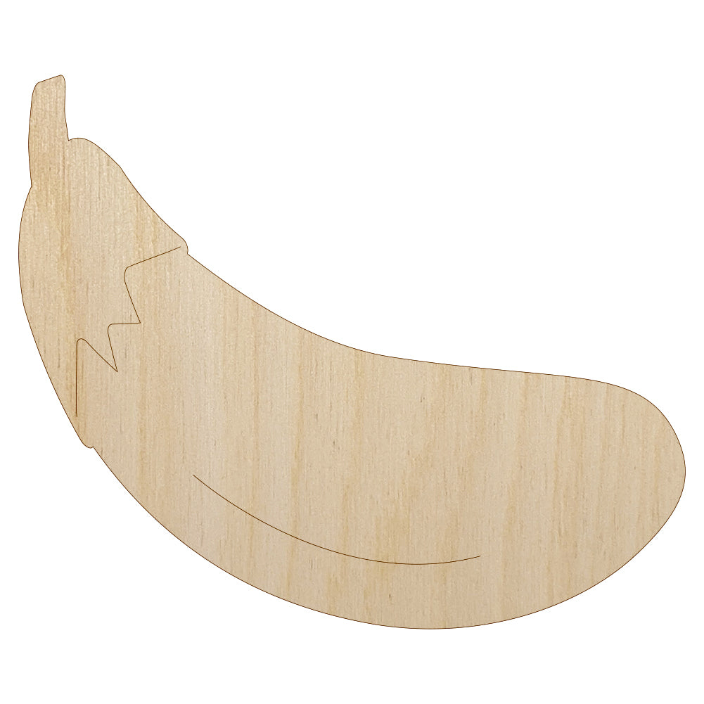 Eggplant Outline Unfinished Wood Shape Piece Cutout for DIY Craft Projects