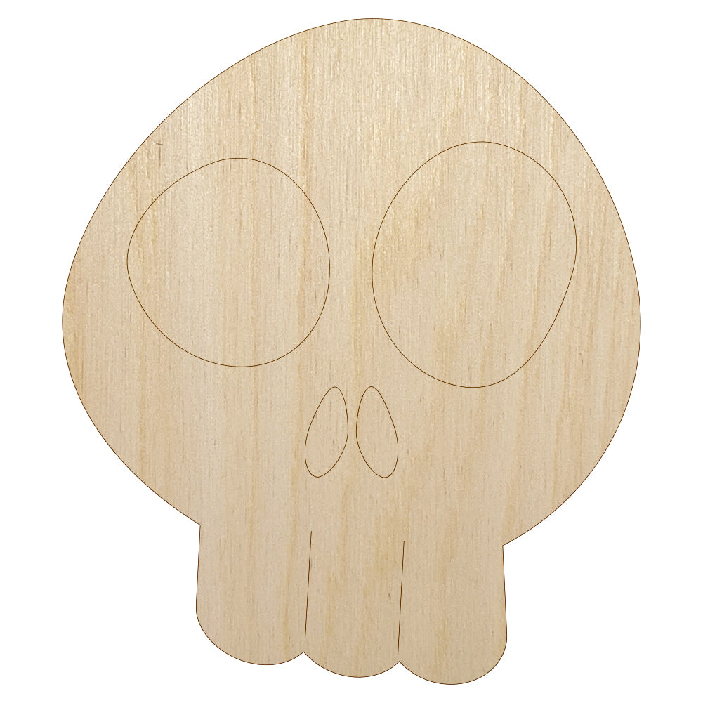 Fun Skull Unfinished Wood Shape Piece Cutout for DIY Craft Projects