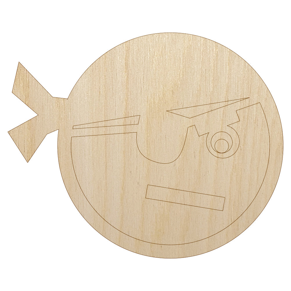 Pirate Face Unfinished Wood Shape Piece Cutout for DIY Craft Projects