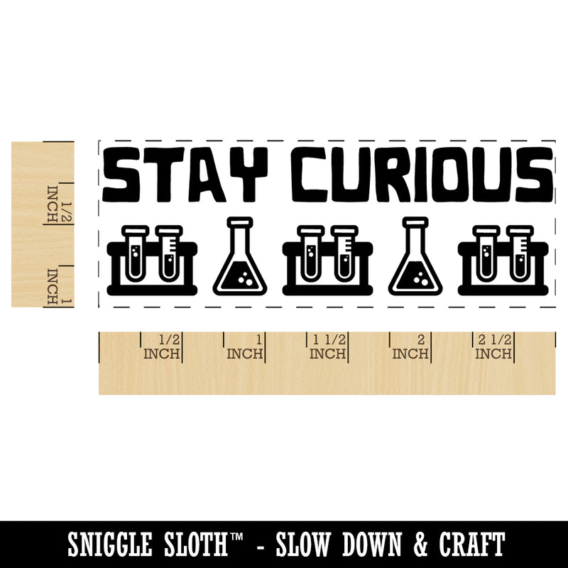 Stay Curious Science Beakers Teacher Student School Self-Inking Rubber Stamp Ink Stamper