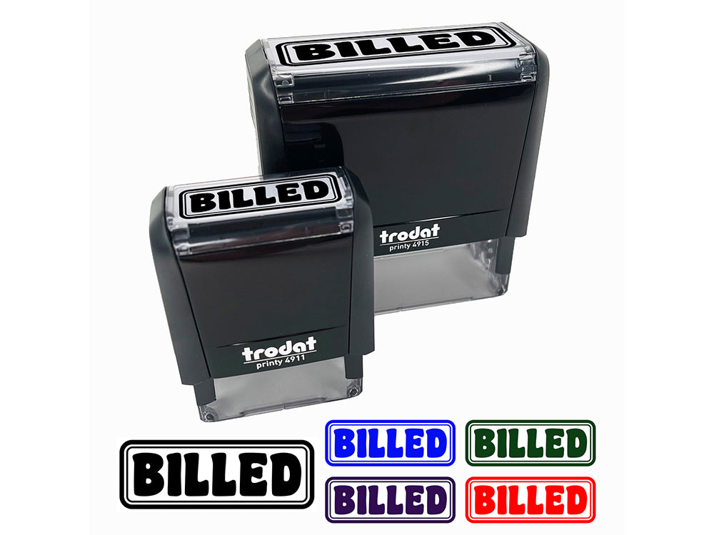 Billed Bold Double Border Invoiced Self-Inking Rubber Stamp Ink Stamper for Business Office