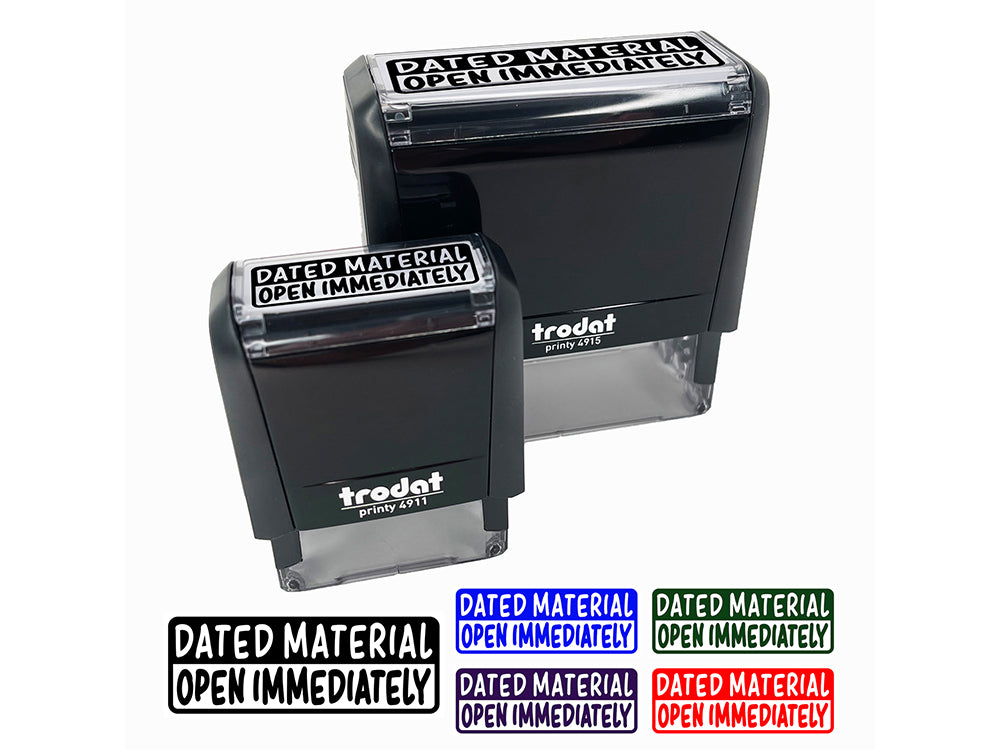 Dated Material Open Immediately Letter Mail Self-Inking Rubber Stamp Ink Stamper for Business Office