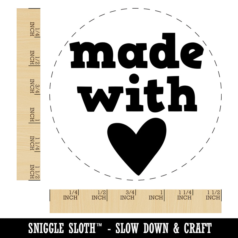 Made with Love Heart Self-Inking Rubber Stamp for Stamping Crafting Planners