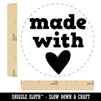 Made with Love Heart Self-Inking Rubber Stamp for Stamping Crafting Planners