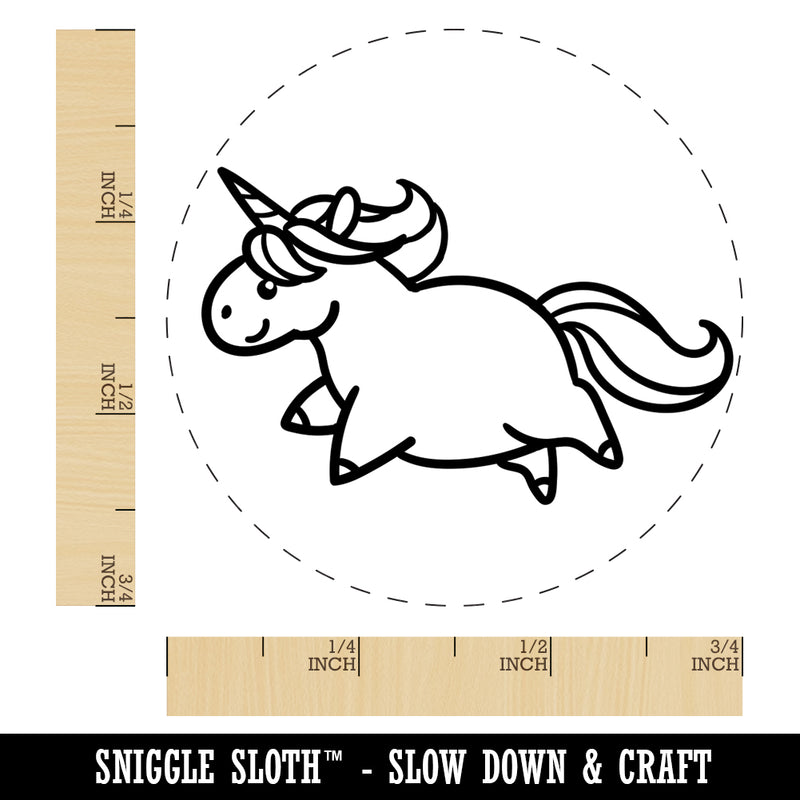 Chubby Unicorn Running Self-Inking Rubber Stamp for Stamping Crafting Planners