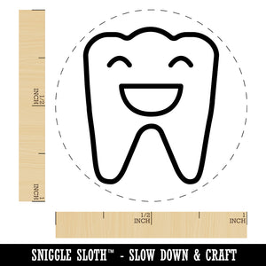 Happy Smiling Tooth Dentist Rubber Stamp for Stamping Crafting Planners