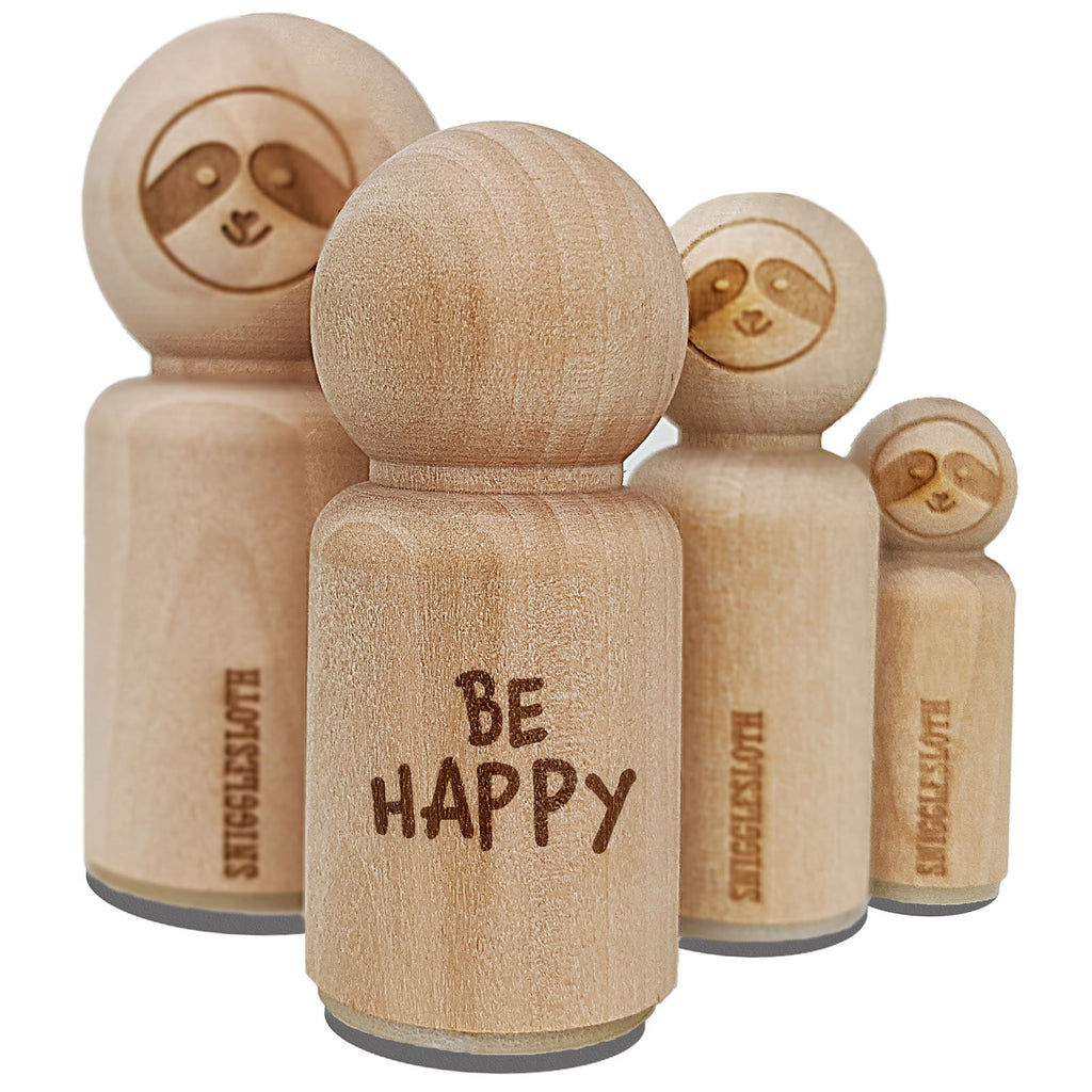 Be Happy Fun Text Rubber Stamp for Stamping Crafting Planners