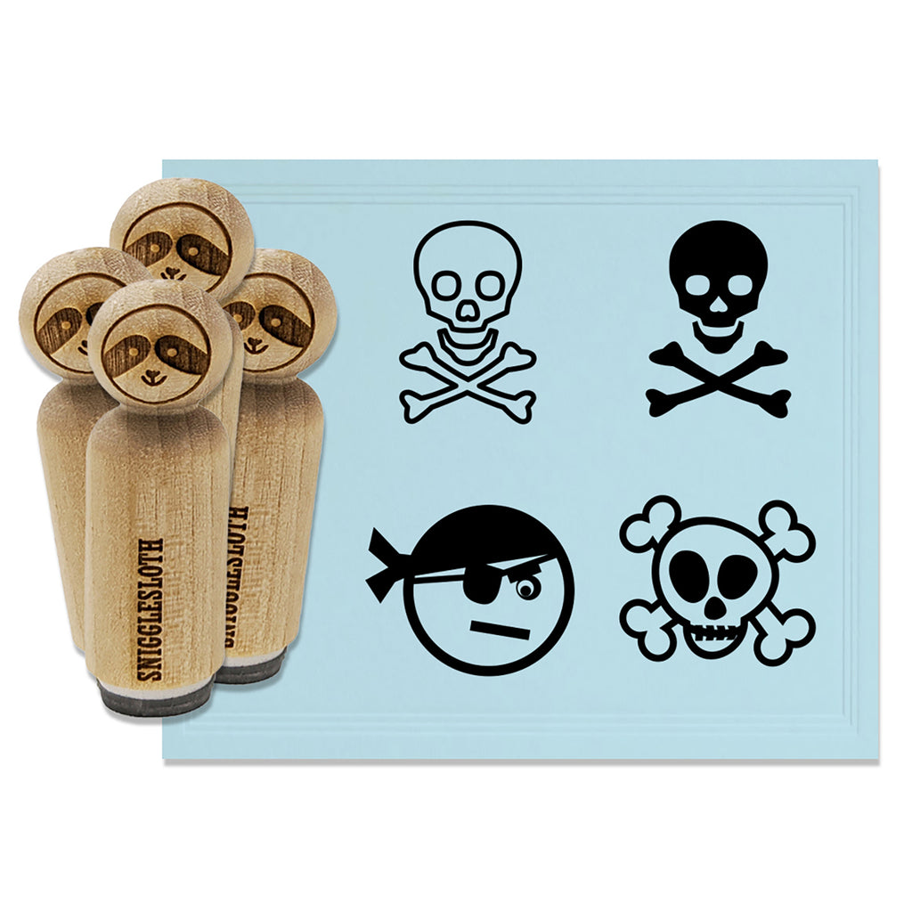 Pirate Jolly Roger Skull Crossbones Rubber Stamp Set for Stamping Crafting Planners
