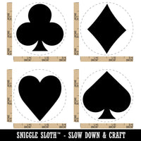 Playing Card Suit Symbols Clubs Diamonds Hearts Spades Rubber Stamp Set for Stamping Crafting Planners
