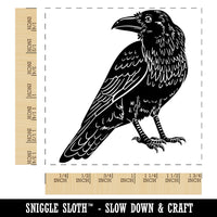 Elegant Black Raven Square Rubber Stamp for Stamping Crafting