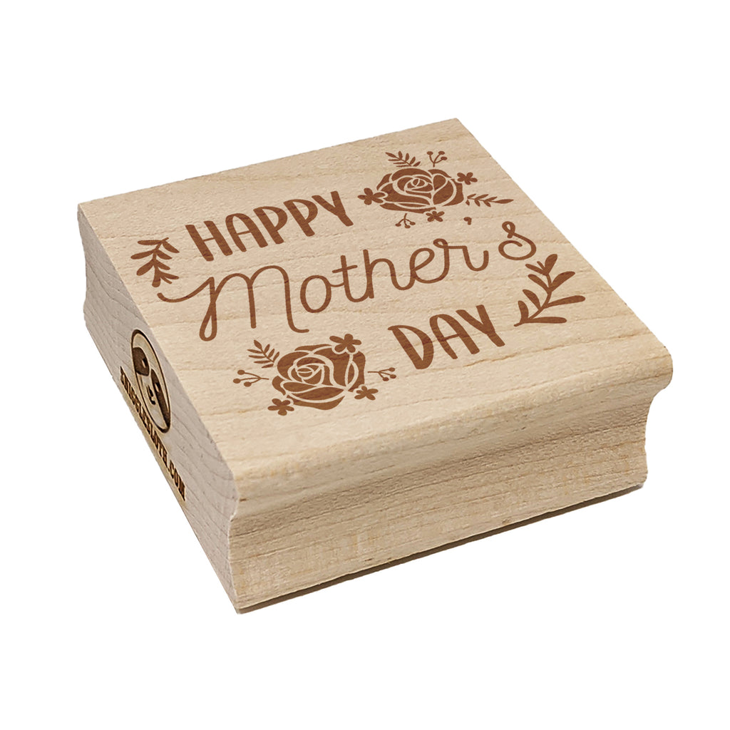 Happy Mother's Day Framed in Roses Square Rubber Stamp for Stamping Crafting
