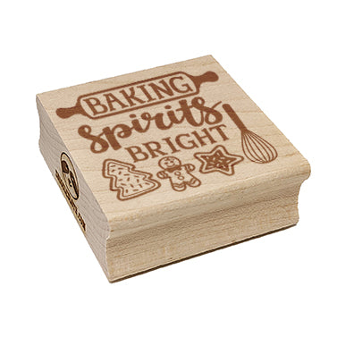 Baking Spirits Bright Christmas Cookies Square Rubber Stamp for Stamping Crafting