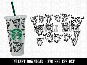 Wary Owls Starbucks 24oz Venti Cold Cup SVG PNG EPS DXF File