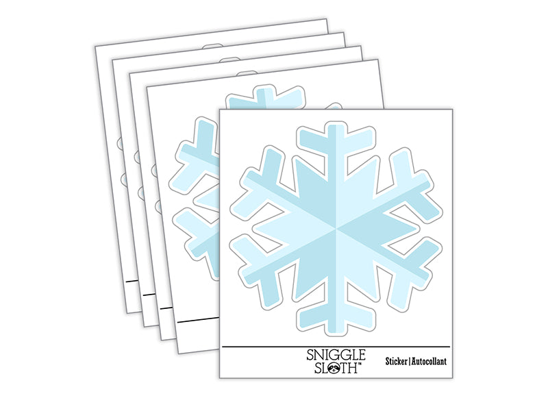 Snowflake Winter Waterproof Vinyl Phone Tablet Laptop Water Bottle Sticker Set - 5 Pack