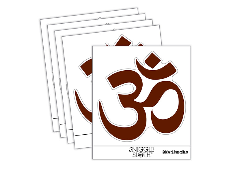 Om Aum Hinduism Buddhism Jainism Yoga Symbol Waterproof Vinyl Phone Tablet Laptop Water Bottle Sticker Set - 5 Pack