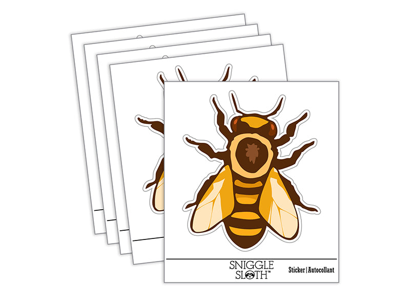European Honey Bee Insect Beekeeping Waterproof Vinyl Phone Tablet Laptop Water Bottle Sticker Set - 5 Pack