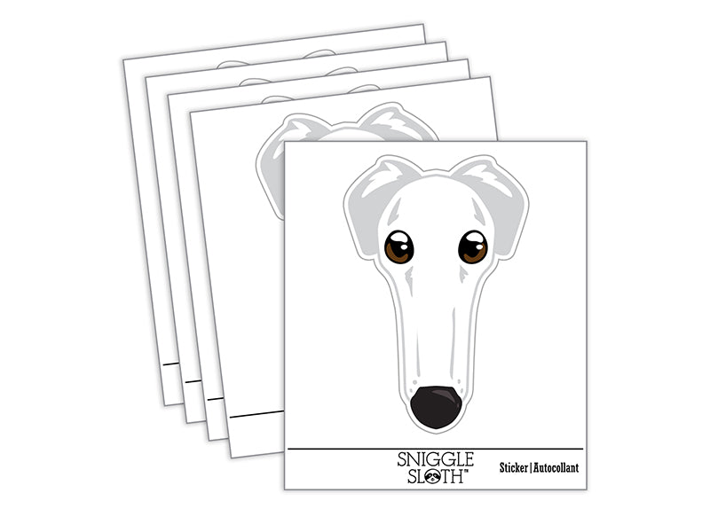 Borzoi Funny Long Nosed Dog Waterproof Vinyl Phone Tablet Laptop Water Bottle Sticker Set - 5 Pack