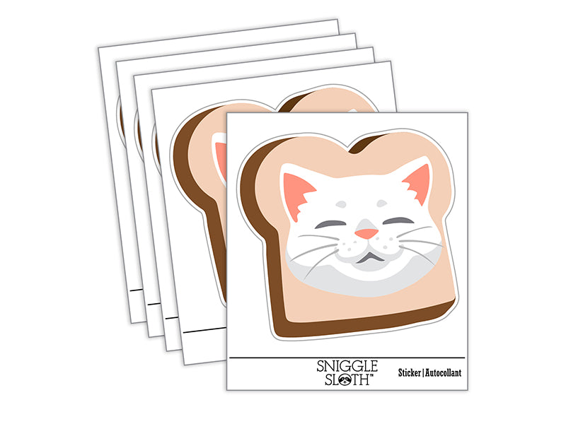 Cat in Sliced Bread Waterproof Vinyl Phone Tablet Laptop Water Bottle Sticker Set - 5 Pack