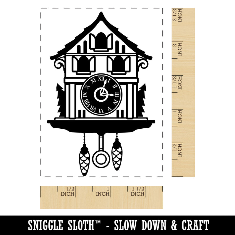 Cuckoo Clock German Black Forest House Rectangle Rubber Stamp for Stamping Crafting