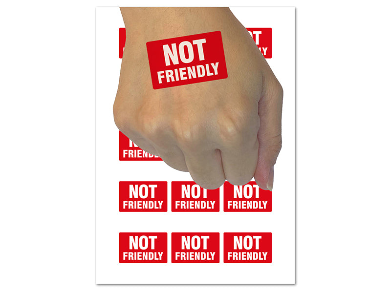 Not Friendly Dog Pet Warning Temporary Tattoo Water Resistant Fake Body Art Set Collection (1 Sheet)