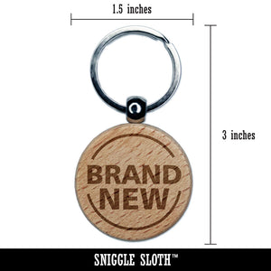Brand New Condition Quality Description Engraved Wood Round Keychain Tag Charm