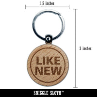 Like New Condition Quality Description Engraved Wood Round Keychain Tag Charm