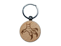 Eagle Hawk Talon Bird Claws Engraved Wood Round Keychain Tag Charm