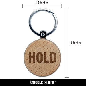 Hold Shipping Inventory Manufacturing Label Engraved Wood Round Keychain Tag Charm