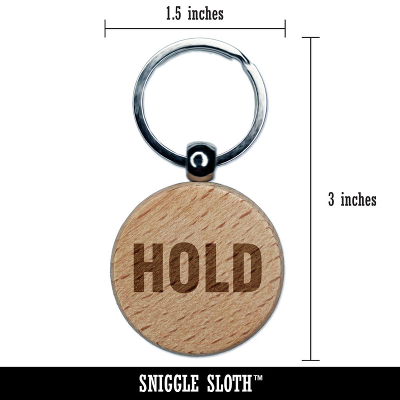 Hold Shipping Inventory Manufacturing Label Engraved Wood Round Keychain Tag Charm