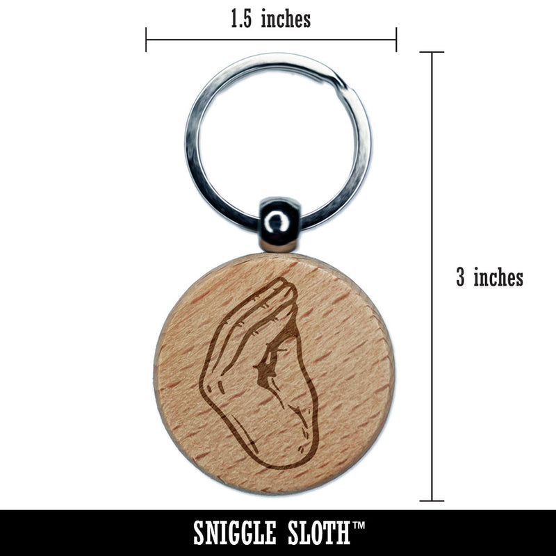 Italian Hand Gesture What Do You Want Ma Che Vuoi Engraved Wood Round Keychain Tag Charm